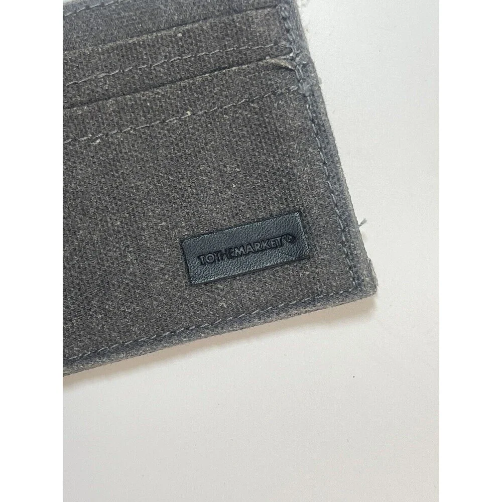 TO THE MARKET Gray Camo Denim Card Holder Unisex New W/O Tag